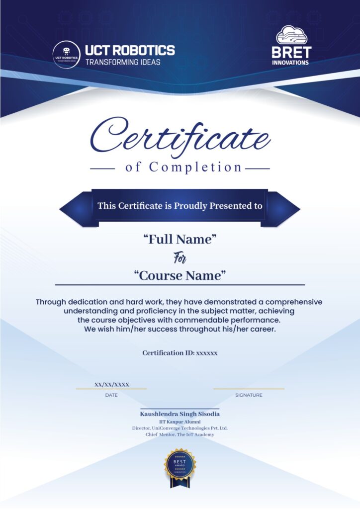 certificate course 2025 kids uct robotics